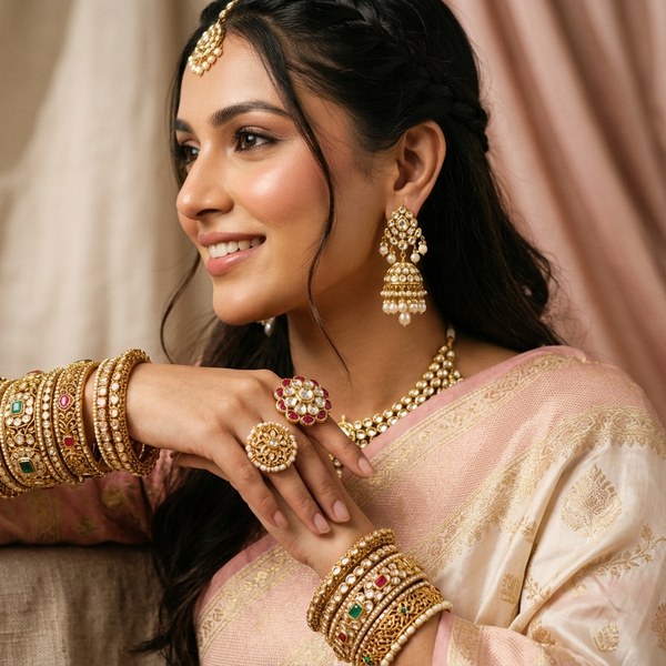 Stacking bangles for festive look
