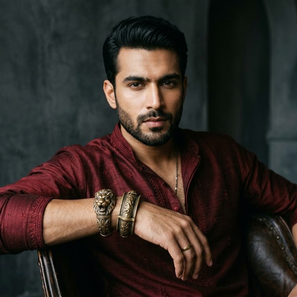 Men kada styled with festive kurta