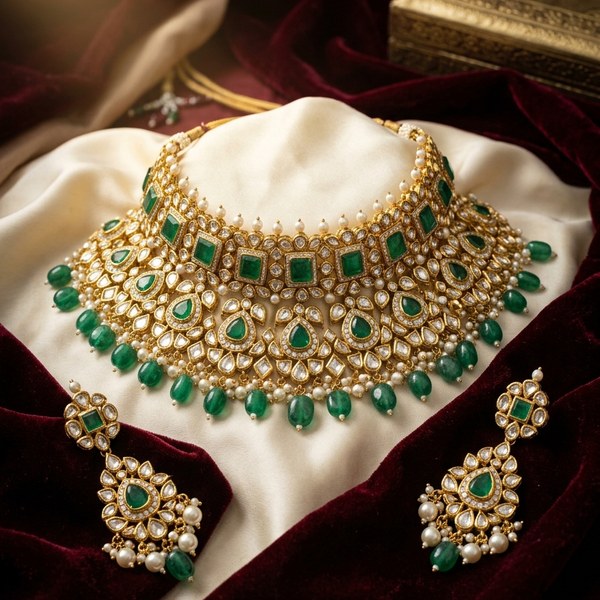 Bridal choker emerald elegance