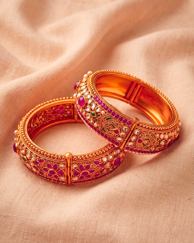 Maharani Velvet Meenakari Bangle Set