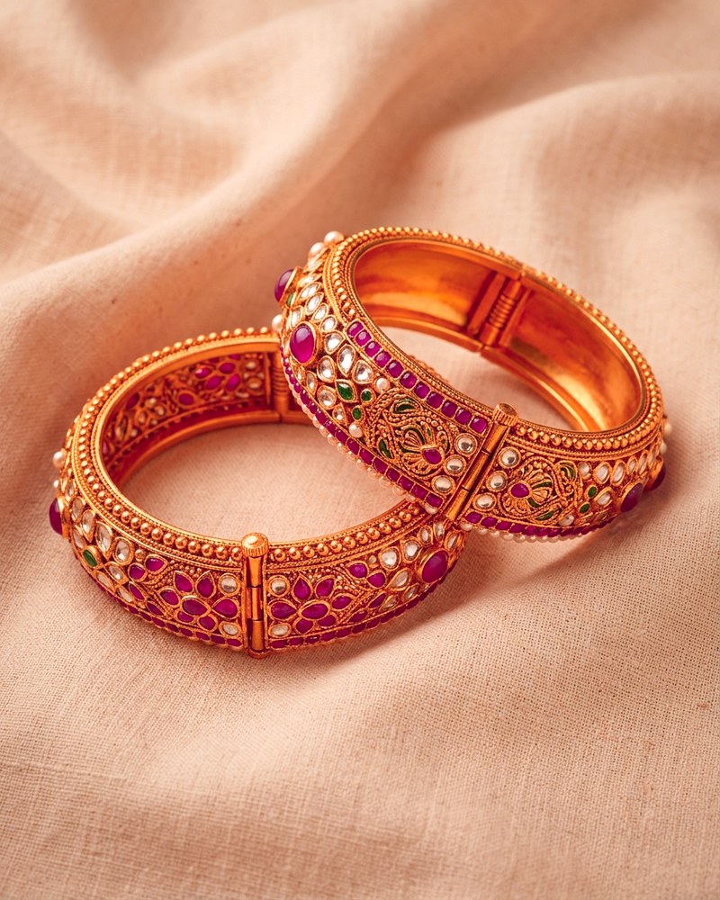 Maharani Velvet Meenakari Bangle Set thumb 2
